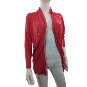 Rags & Couture Pink Open Front Long Cardigan Sweater